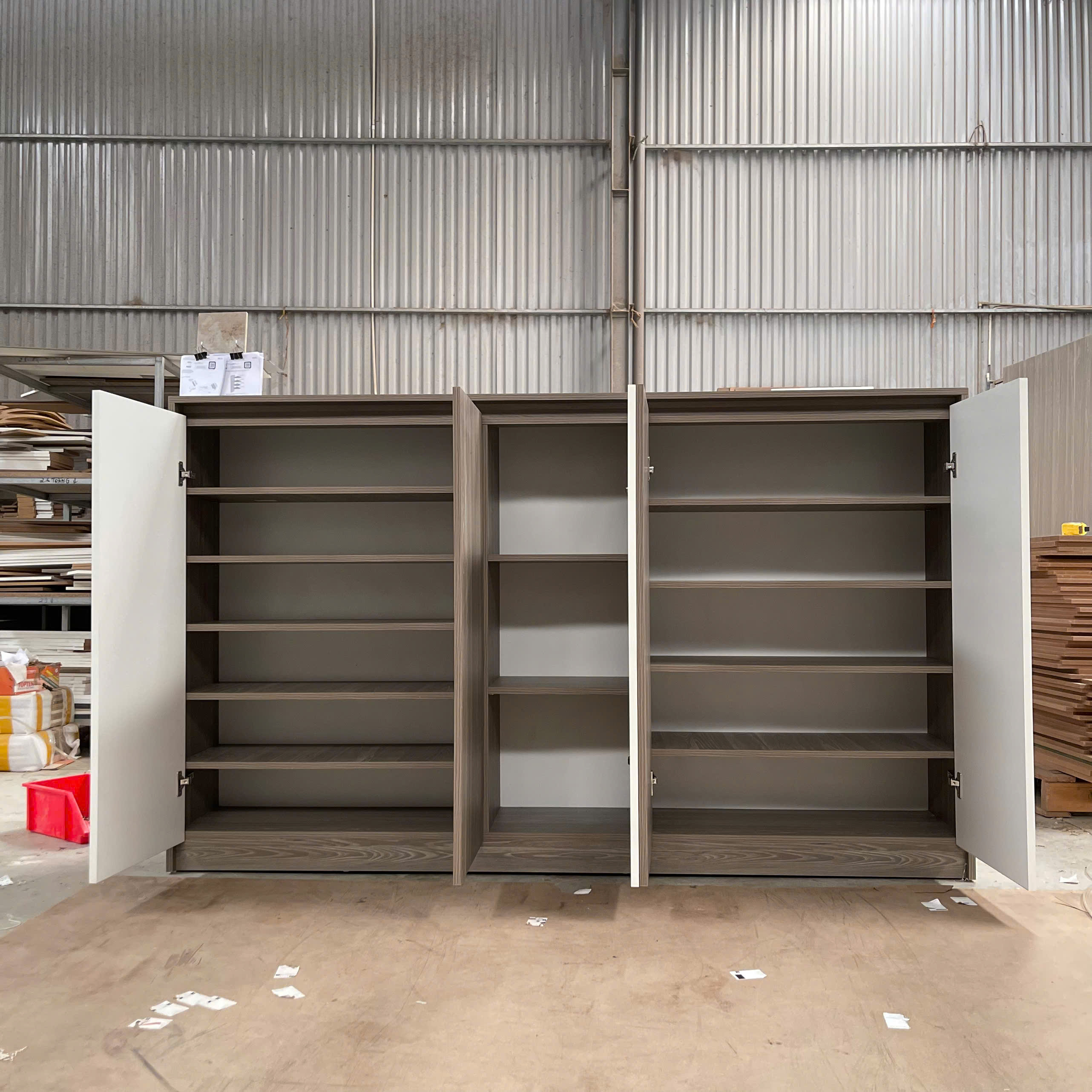 Tủ Giày MDF Melamine 200x35x120cm Cánh Mở Nhiều Ngăn Hiện Đại KN Home Decor