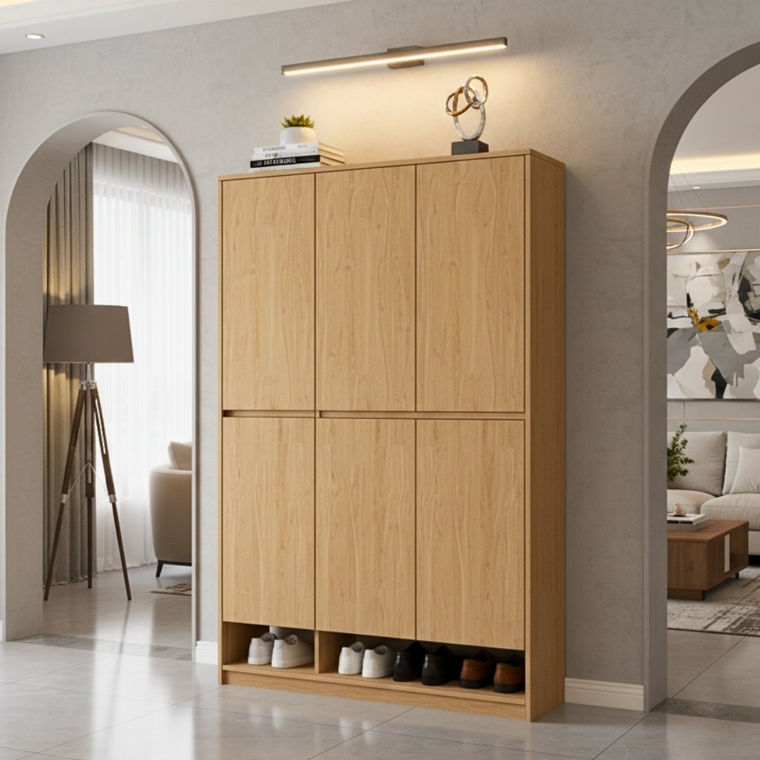 Tủ giày gỗ MDF phủ Melamine  hiện đại, thiết kế đa năng, nhiều kích thước, thương hiệu KN Home Decor.