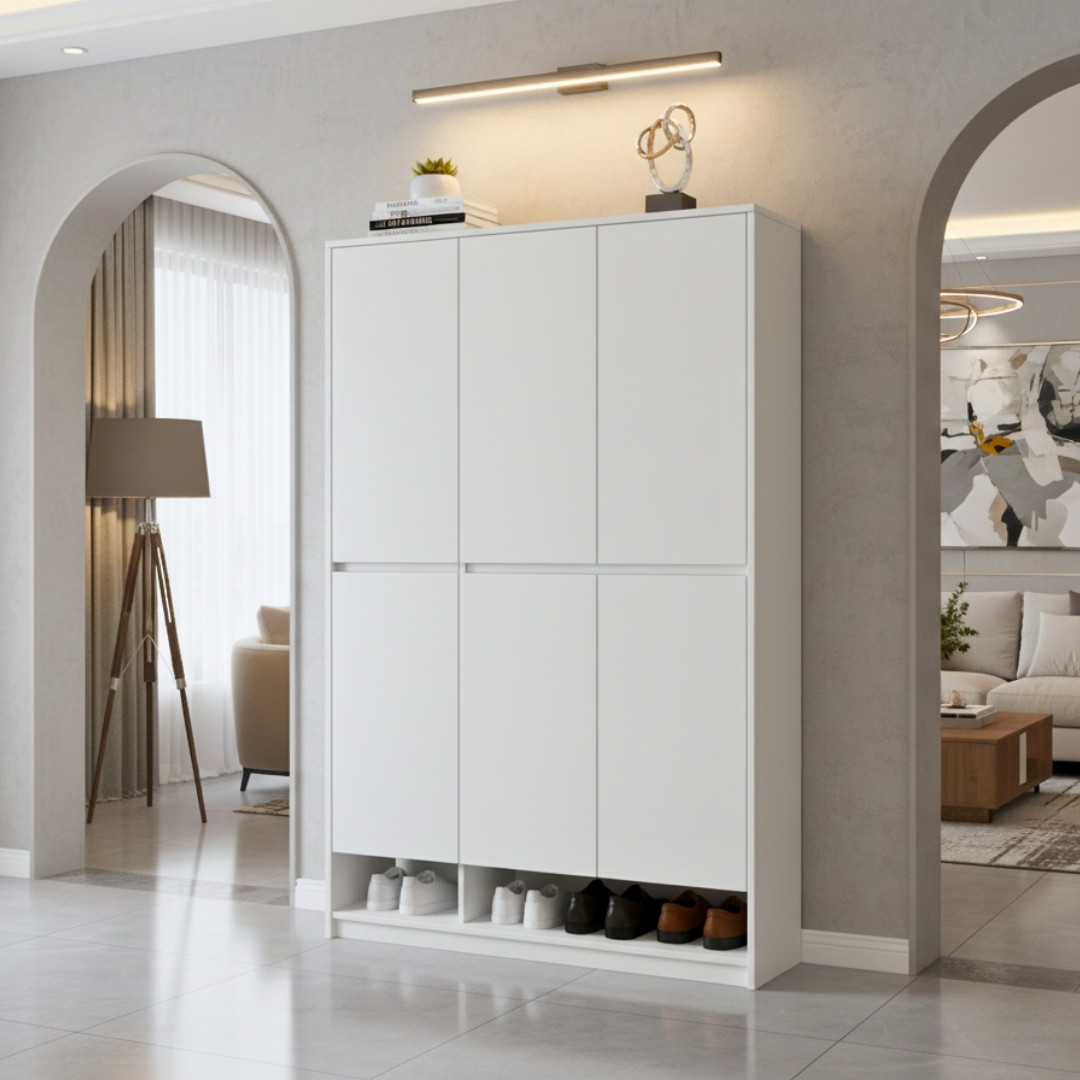 Tủ giày gỗ MDF phủ Melamine  hiện đại, thiết kế đa năng, nhiều kích thước, thương hiệu KN Home Decor.