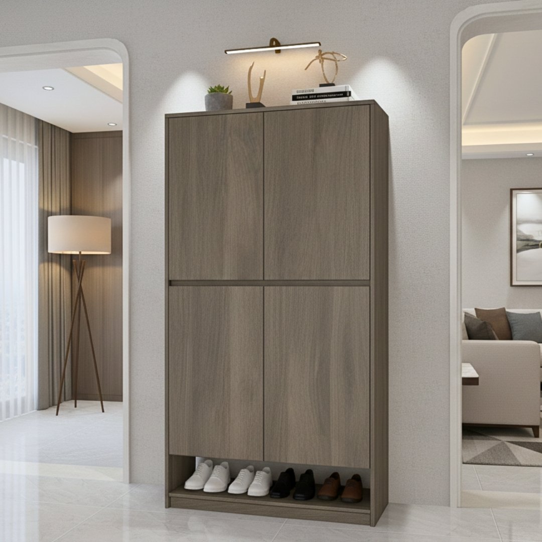 Tủ giày gỗ MDF phủ Melamine  hiện đại, thiết kế đa năng, nhiều kích thước, thương hiệu KN Home Decor.