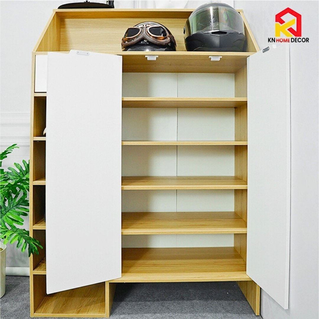 Tủ giày gỗ MDF phủ Melamine  hiện đại, thiết kế đa năng, nhiều kích thước, thương hiệu KN Home Decor.