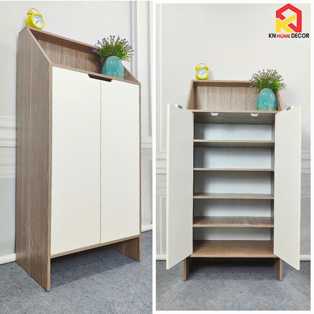 Tủ giày gỗ MDF phủ Melamine  hiện đại, thiết kế đa năng, nhiều kích thước, thương hiệu KN Home Decor.