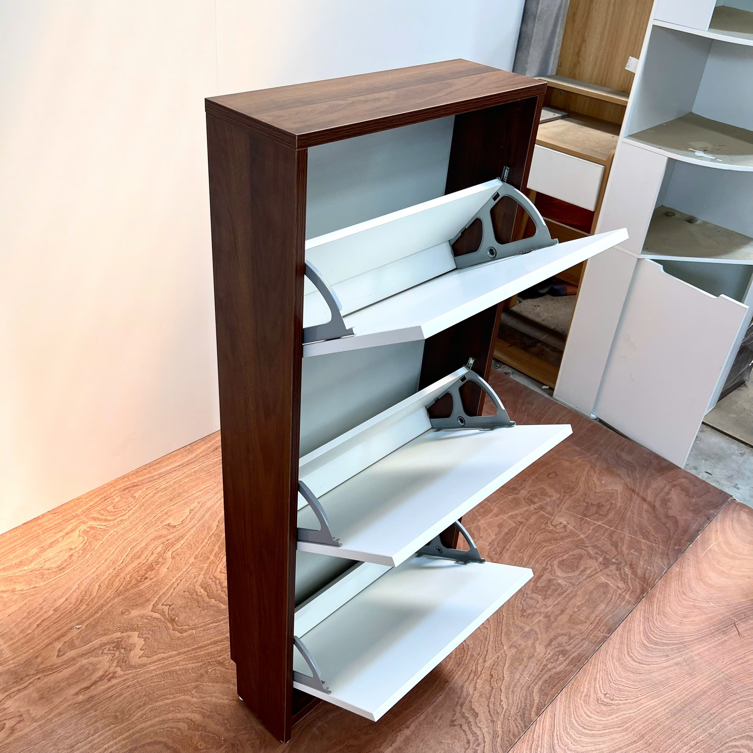 Tủ Giày Siêu Mỏng MDF Melamine 50x17x120cm Cánh Lật Thông Minh Tiết Kiệm Diện Tích KN Home Decor