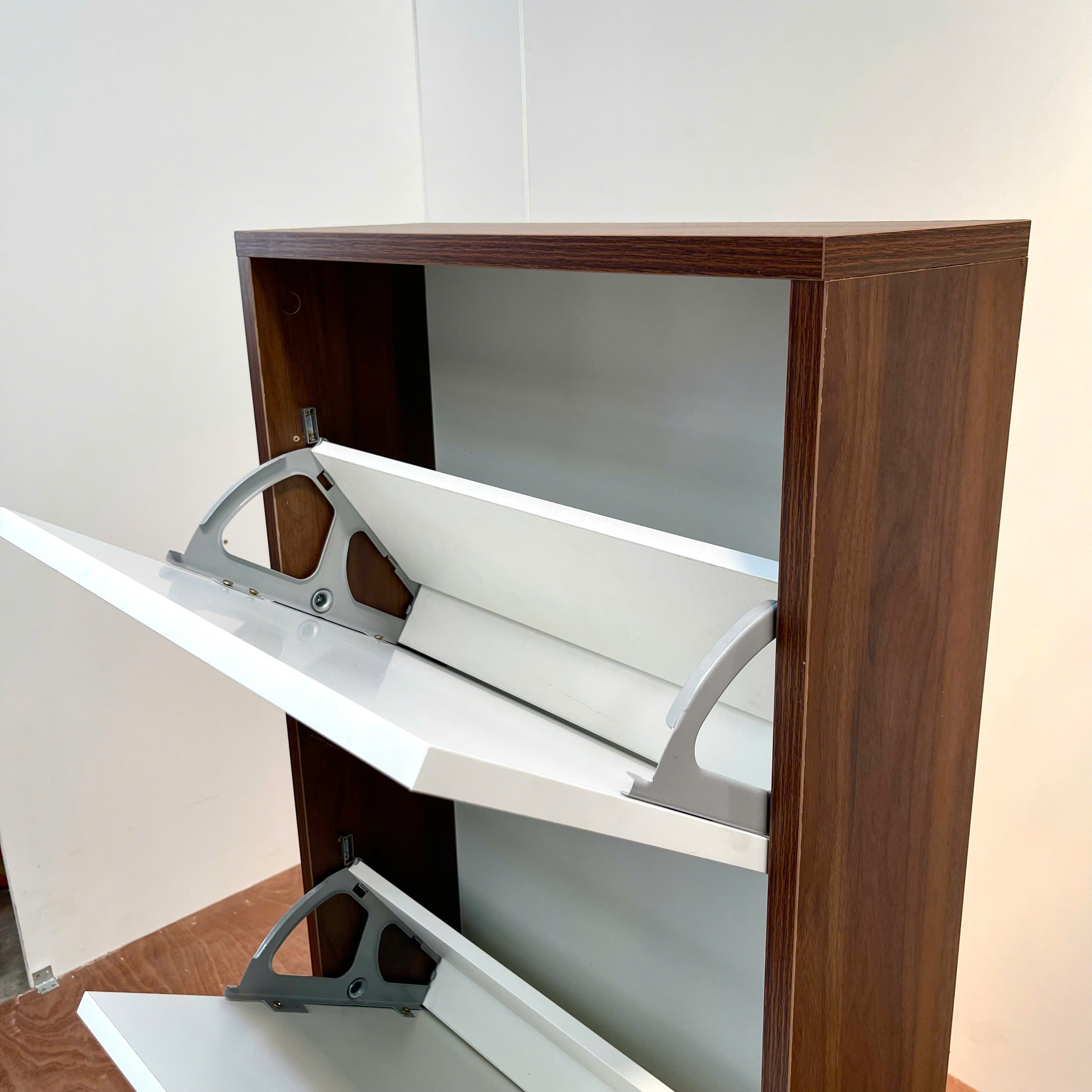 Tủ Giày Siêu Mỏng MDF Melamine 50x17x120cm Cánh Lật Thông Minh Tiết Kiệm Diện Tích KN Home Decor