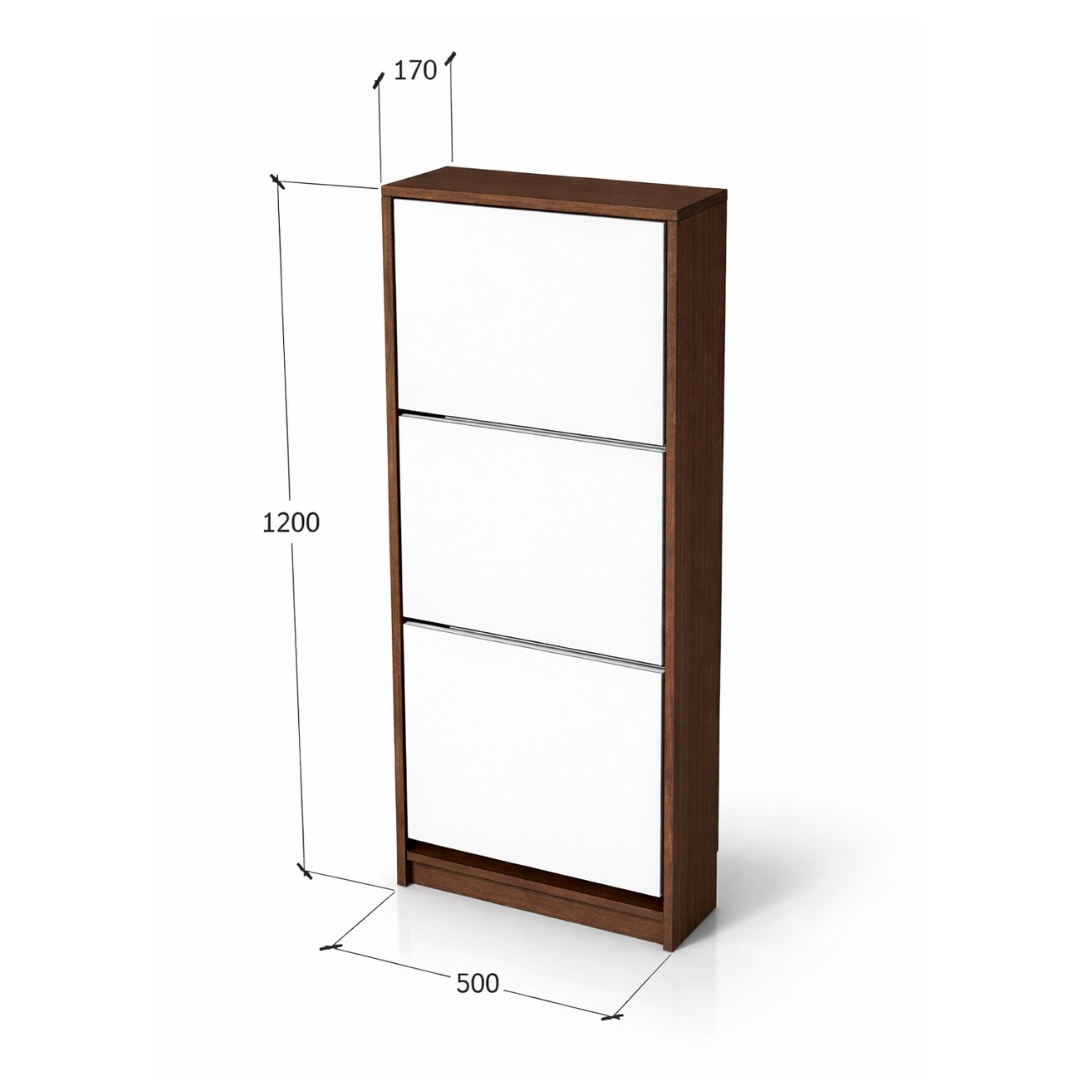 Tủ Giày Siêu Mỏng MDF Melamine 50x17x120cm Cánh Lật Thông Minh Tiết Kiệm Diện Tích KN Home Decor