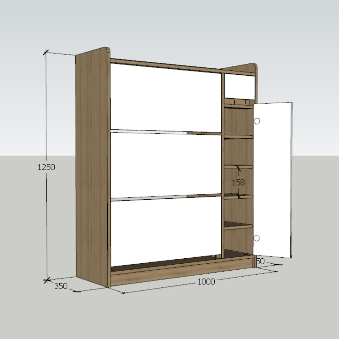 Tủ giày MDF phủ Melamine tích hợp phụ kiện thông minh, ngăn chứa linh hoạt, thiết kế hiện đại KN Home Decor.