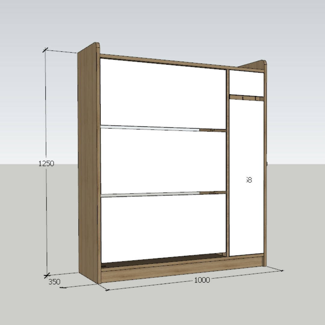 Tủ giày MDF phủ Melamine tích hợp phụ kiện thông minh, ngăn chứa linh hoạt, thiết kế hiện đại KN Home Decor.