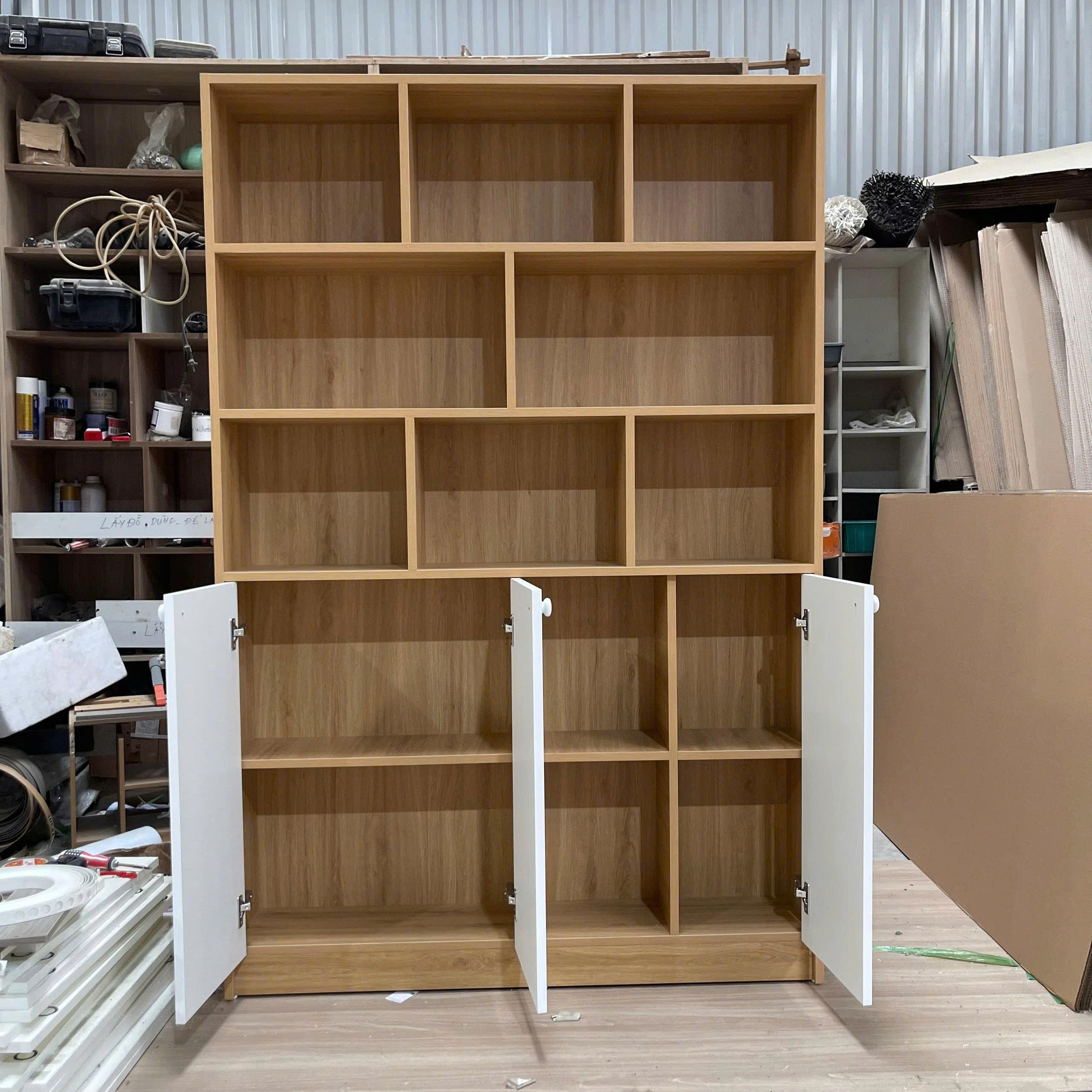Tủ sách MDF Melamine hiện đại