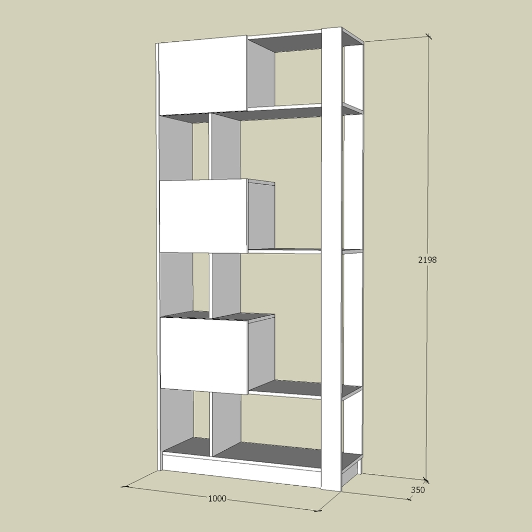 Tủ kệ sách MDF lưng kín chắc chắn