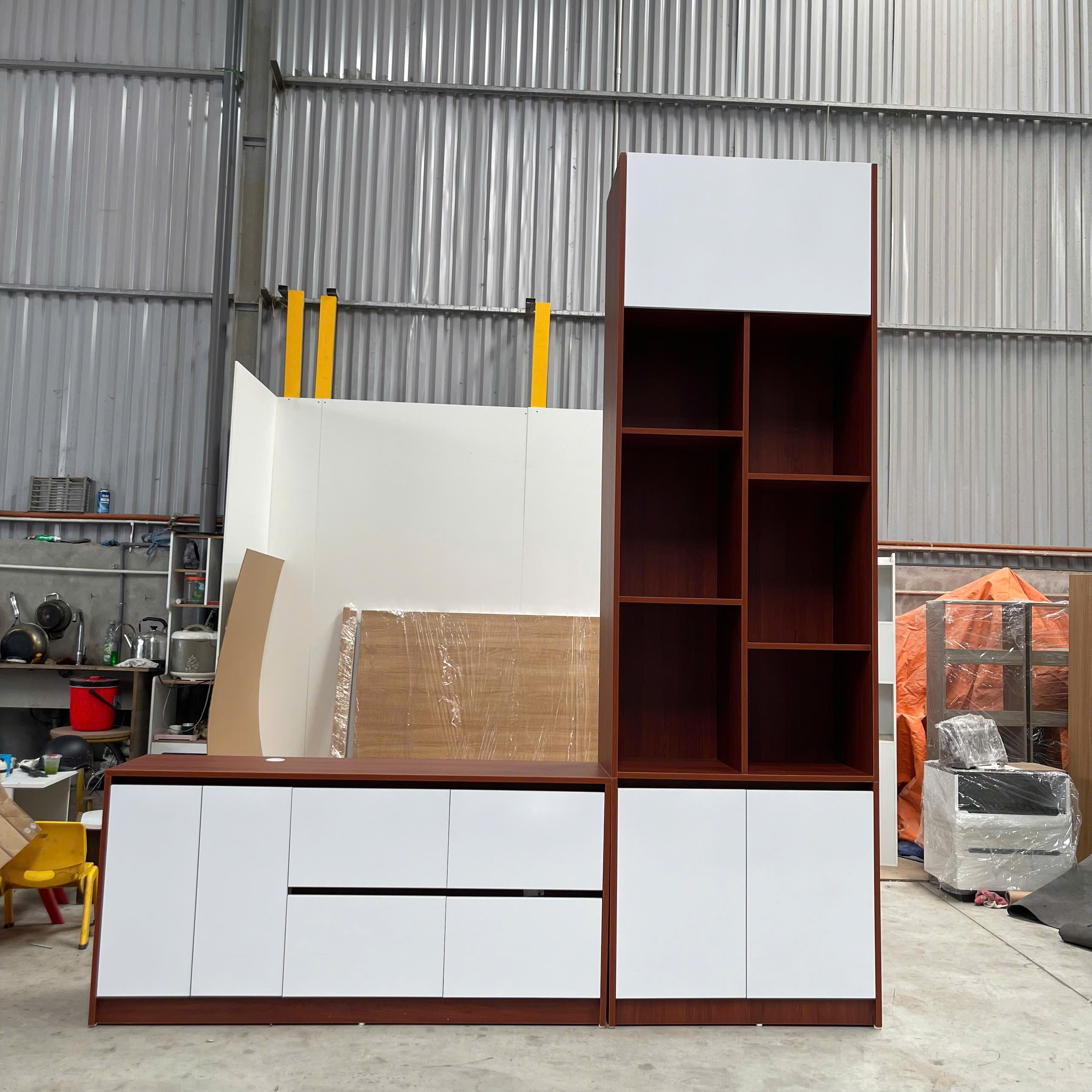 Tủ Lưu Trữ 2 Cánh Mở 4 Ngăn Kéo MDF Melamine Hiện Đại – KN TLT2C4NK