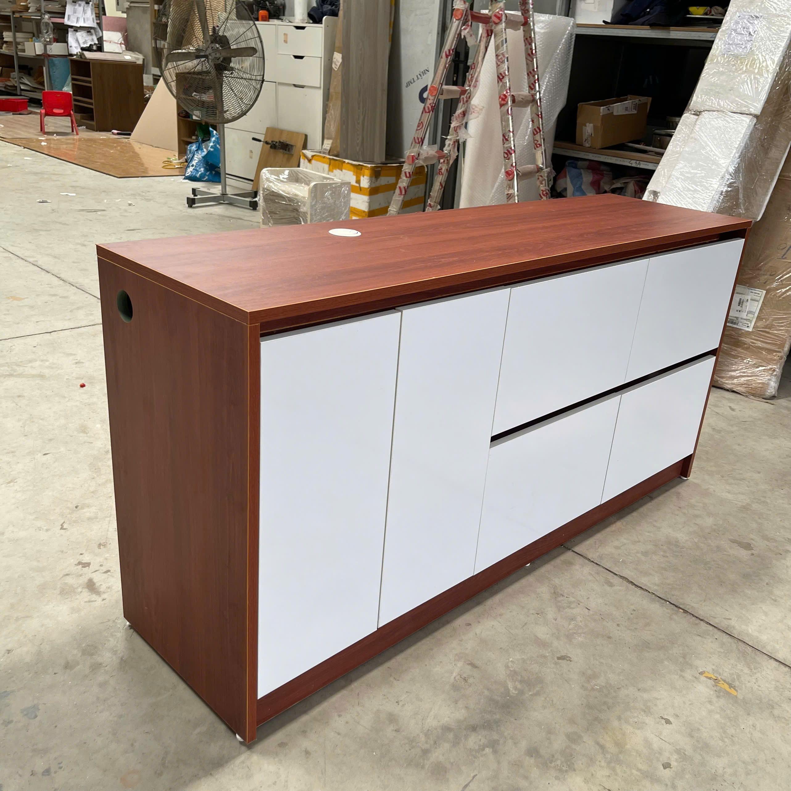 Tủ Lưu Trữ 2 Cánh Mở 4 Ngăn Kéo MDF Melamine Hiện Đại – KN TLT2C4NK