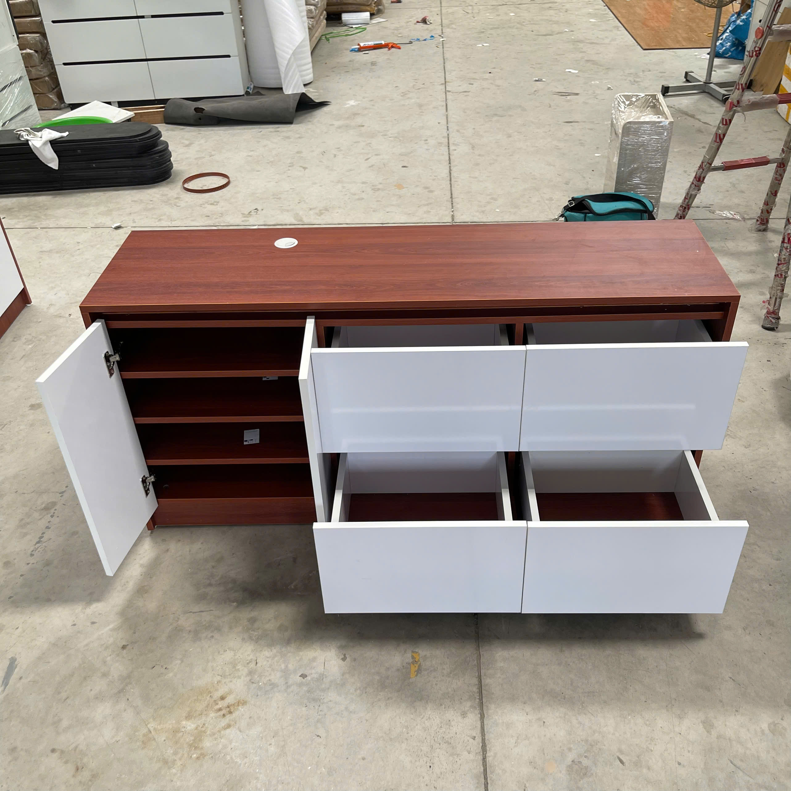 Tủ Lưu Trữ 2 Cánh Mở 4 Ngăn Kéo MDF Melamine Hiện Đại – KN TLT2C4NK