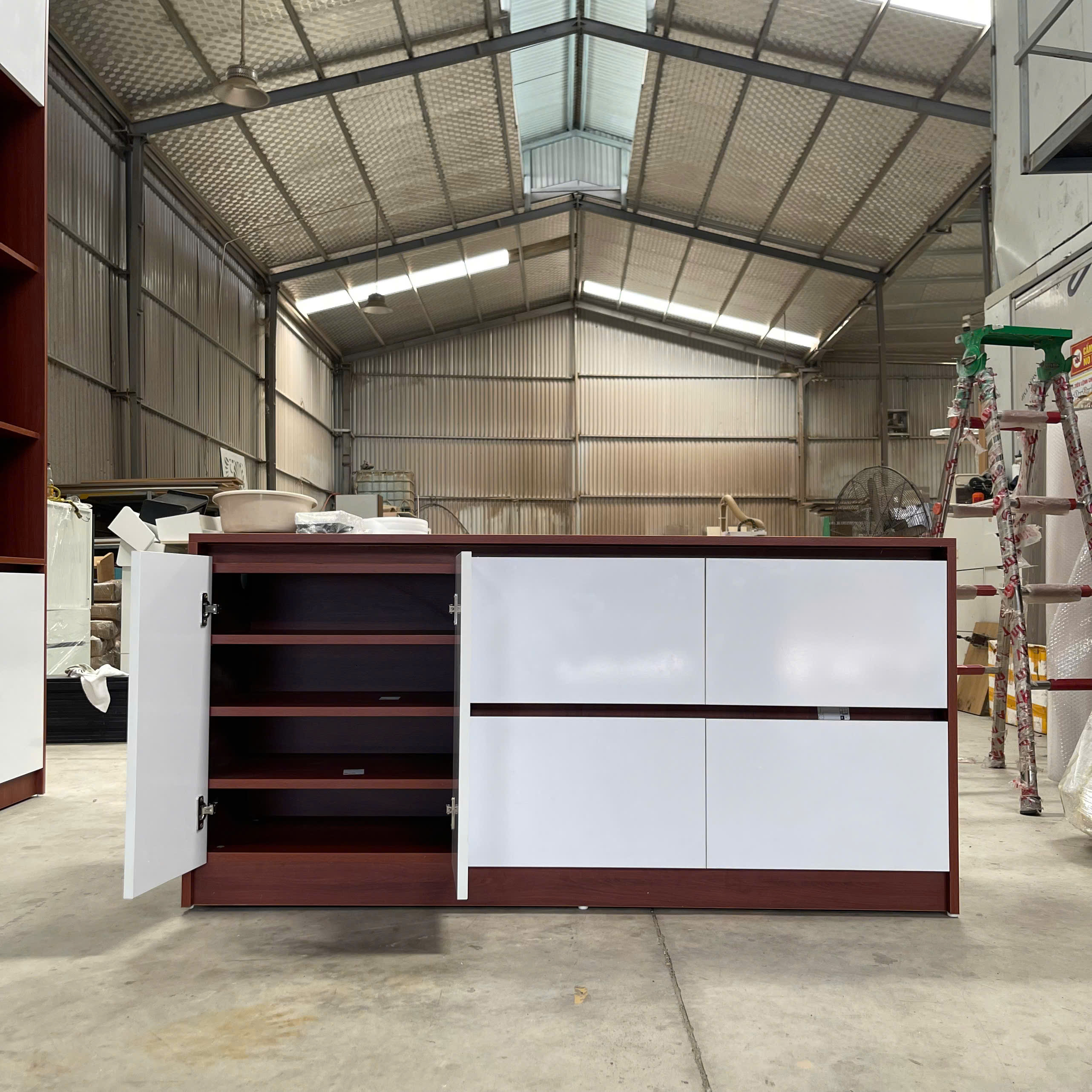 Tủ Lưu Trữ 2 Cánh Mở 4 Ngăn Kéo MDF Melamine Hiện Đại – KN TLT2C4NK
