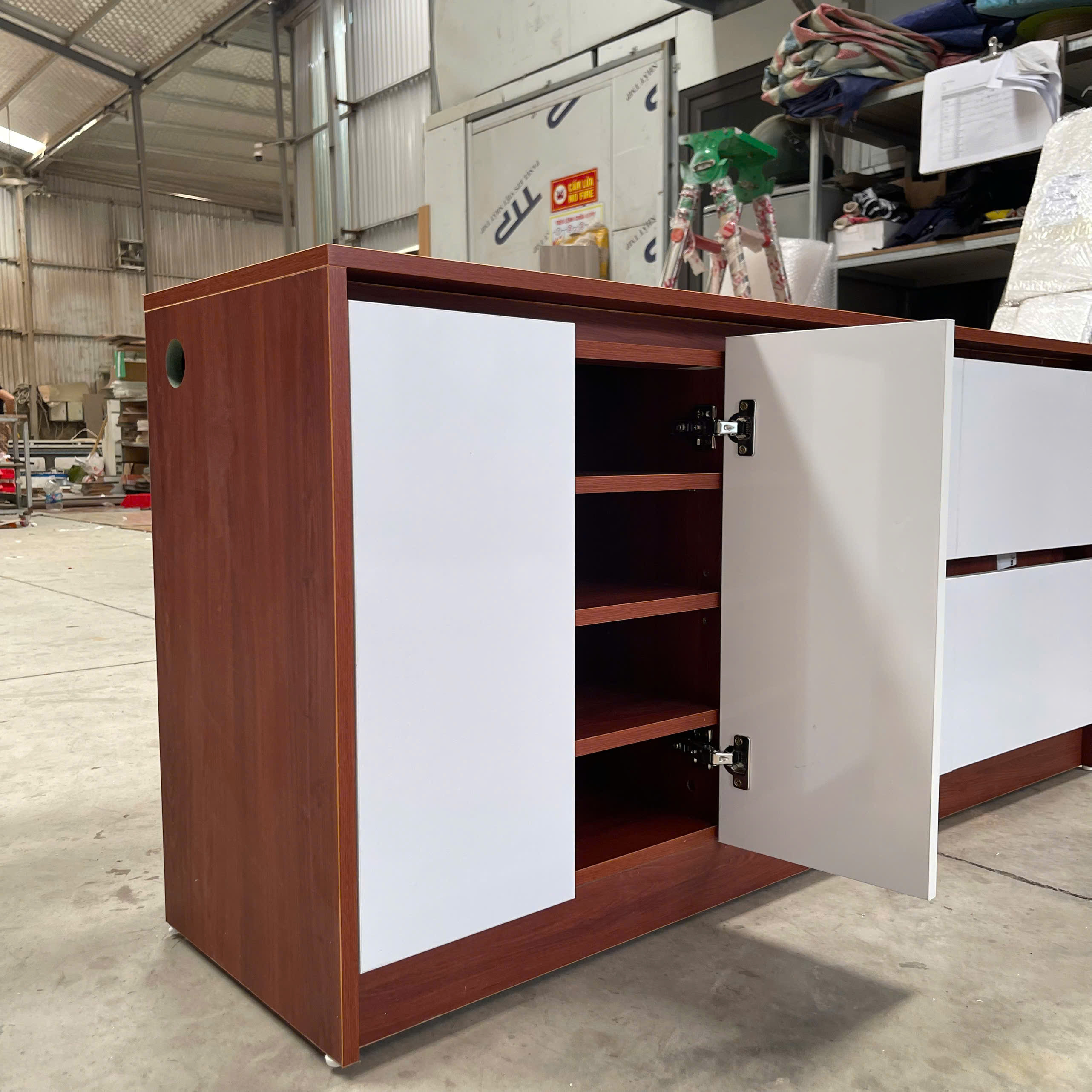 Tủ Lưu Trữ 2 Cánh Mở 4 Ngăn Kéo MDF Melamine Hiện Đại – KN TLT2C4NK