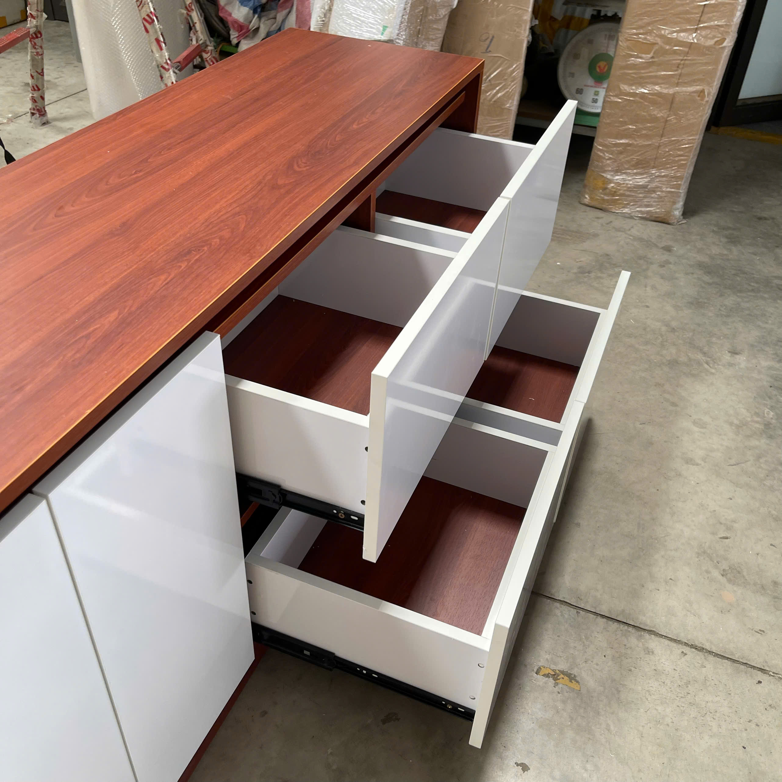 Tủ Lưu Trữ 2 Cánh Mở 4 Ngăn Kéo MDF Melamine Hiện Đại – KN TLT2C4NK