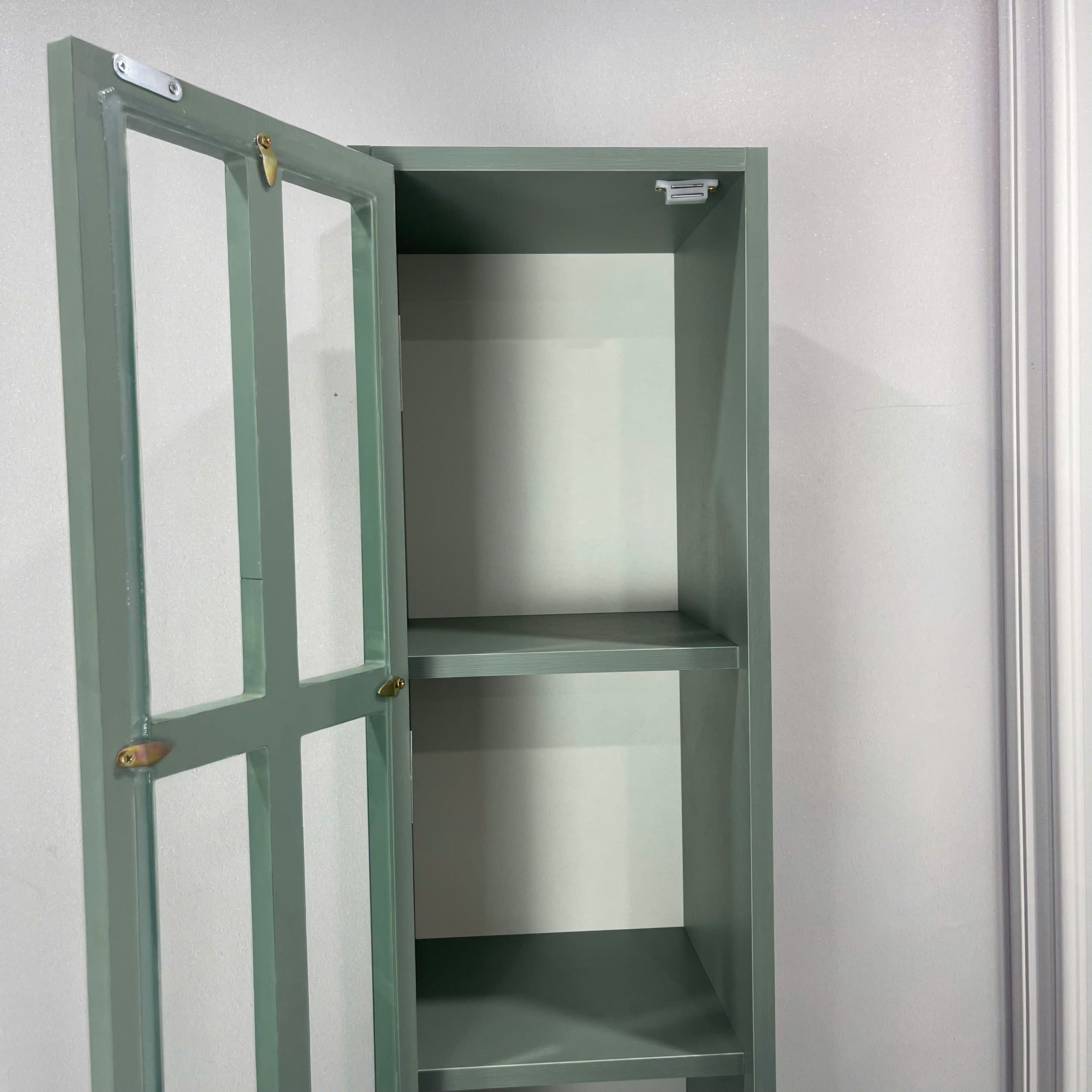 Tủ Lưu Trữ Đa Năng MDF Melamine 30x30x180cm Cánh Kính Cường Lực 5mm Hiện Đại KN Home Decor