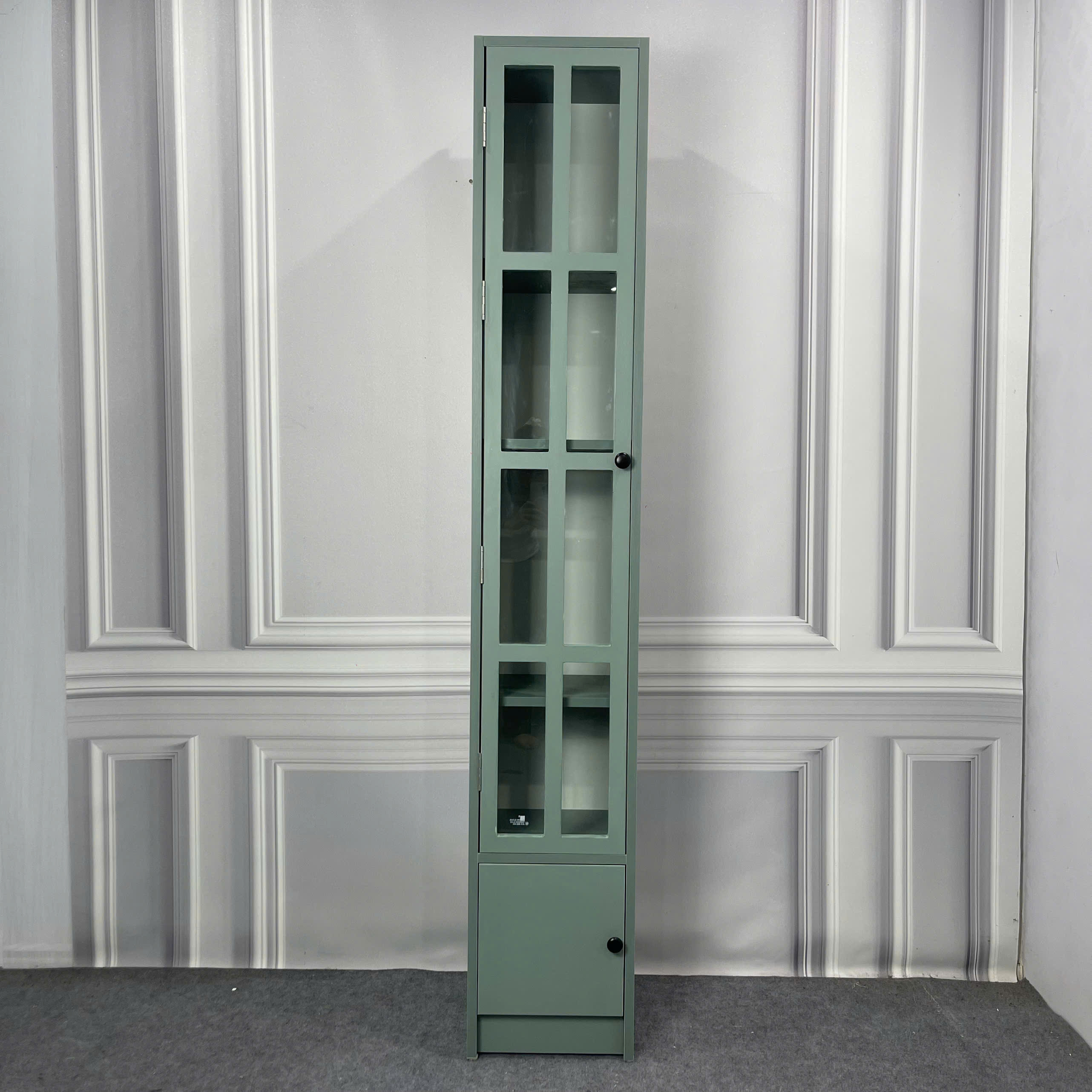 Tủ Lưu Trữ Đa Năng MDF Melamine 30x30x180cm Cánh Kính Cường Lực 5mm Hiện Đại KN Home Decor