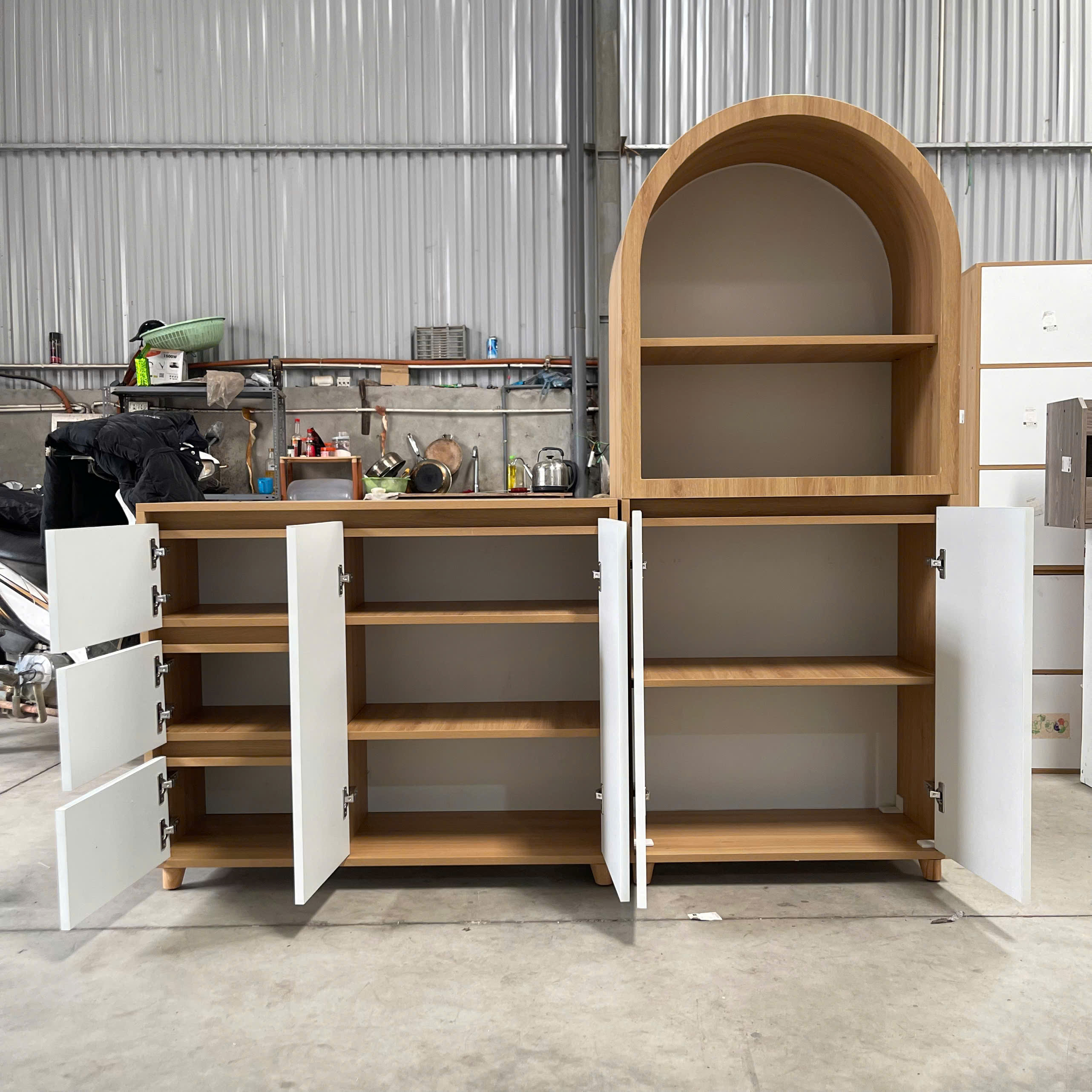 Tủ decor dáng vòm cong cao 1m6