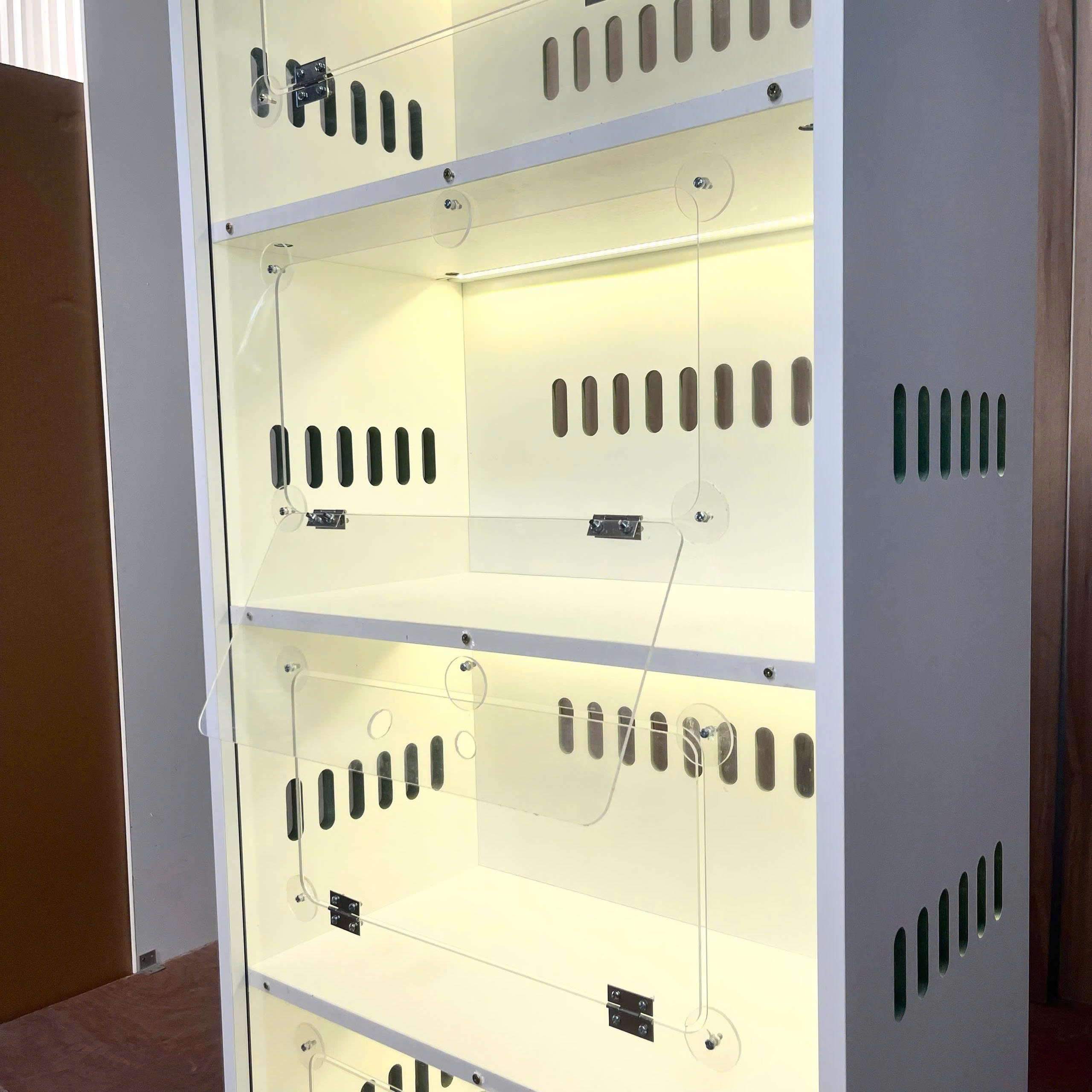 Tủ Nuôi Hamster 4 Tầng Mặt Mica Trong Suốt MDF Chống Ẩm 60x35x140cm KN-HS6035140