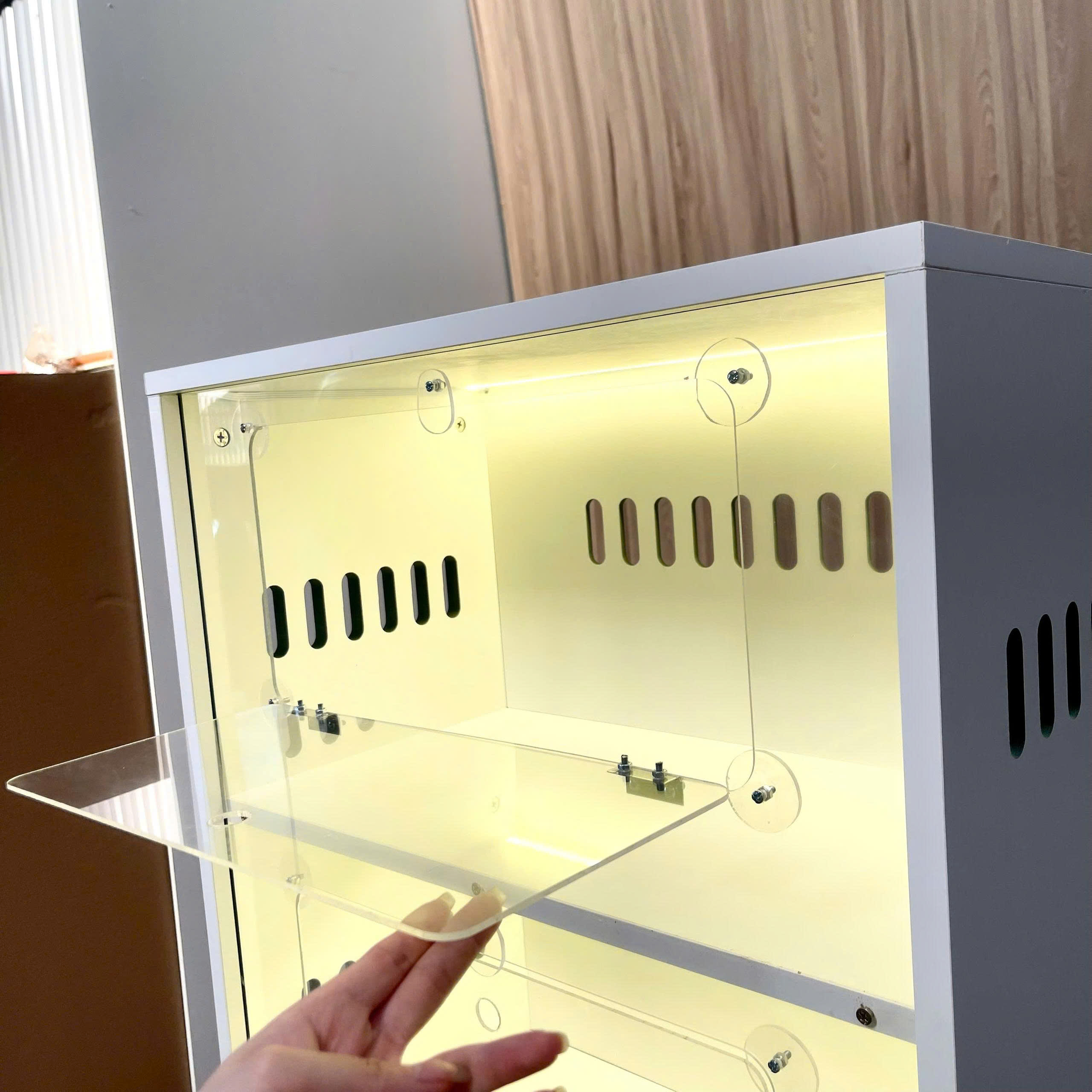 Tủ Nuôi Hamster 4 Tầng Mặt Mica Trong Suốt MDF Chống Ẩm 60x35x140cm KN-HS6035140