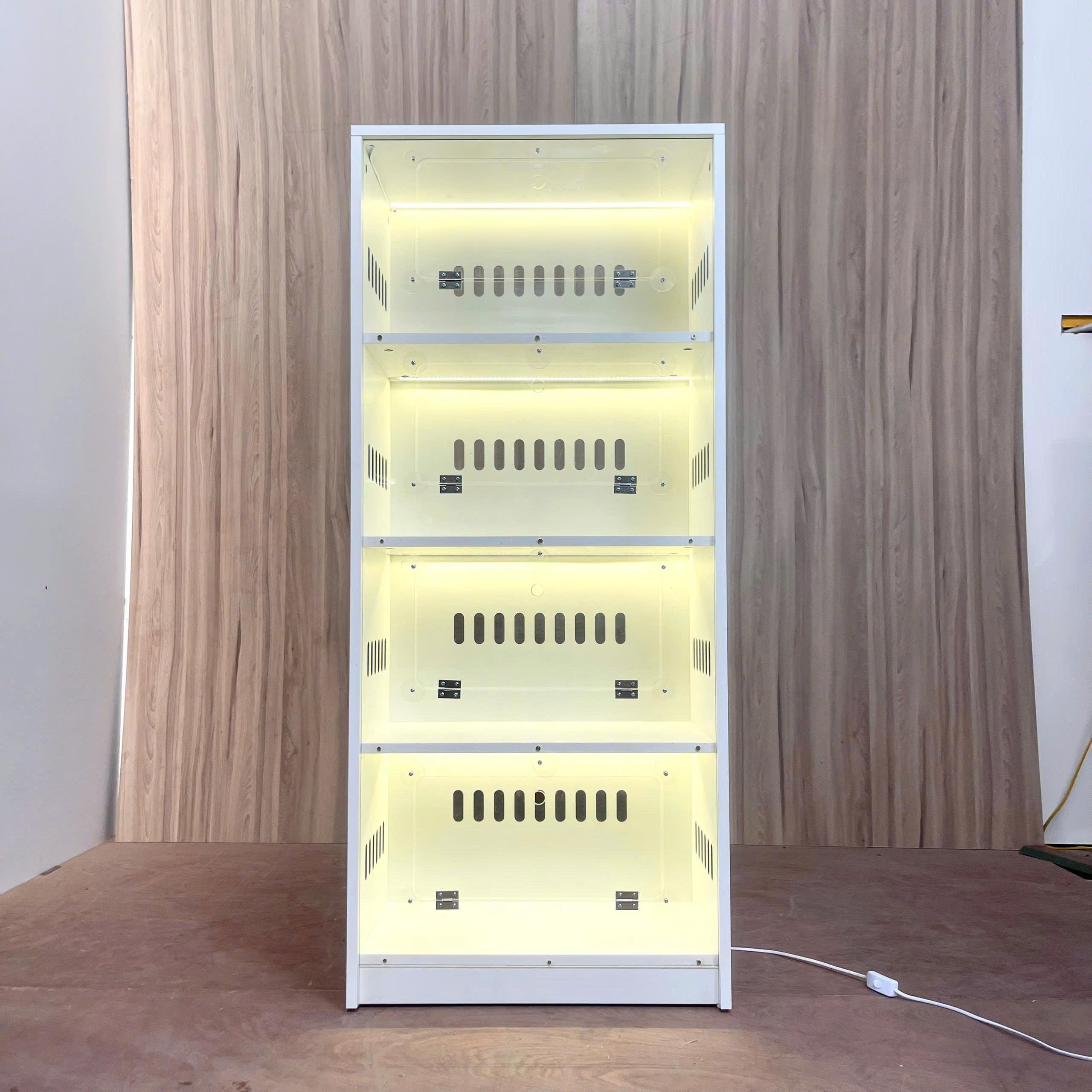 Tủ Nuôi Hamster 4 Tầng Mặt Mica Trong Suốt MDF Chống Ẩm 60x35x140cm KN-HS6035140