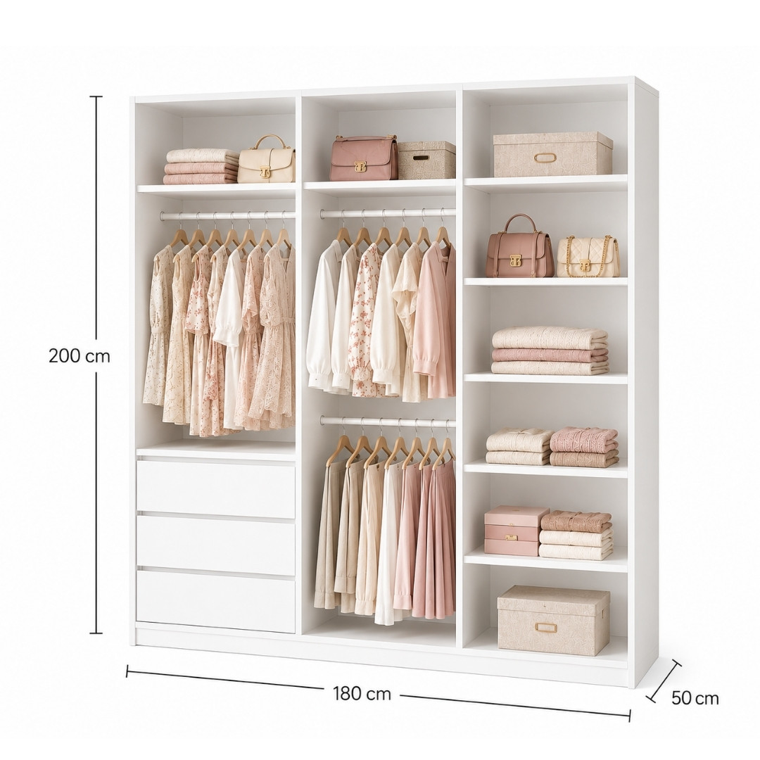 TỦ QUẦN ÁO MODULE ĐA NĂNG 180x50x200CM – KN HOME DECOR