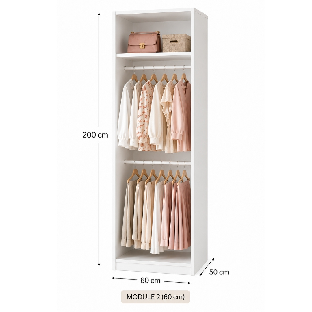 TỦ QUẦN ÁO MODULE ĐA NĂNG 180x50x200CM – KN HOME DECOR