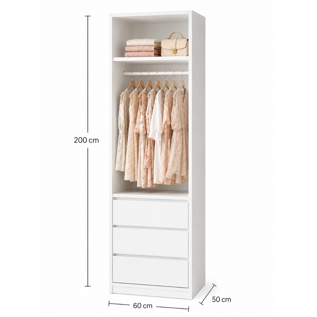 TỦ QUẦN ÁO MODULE ĐA NĂNG 180x50x200CM – KN HOME DECOR