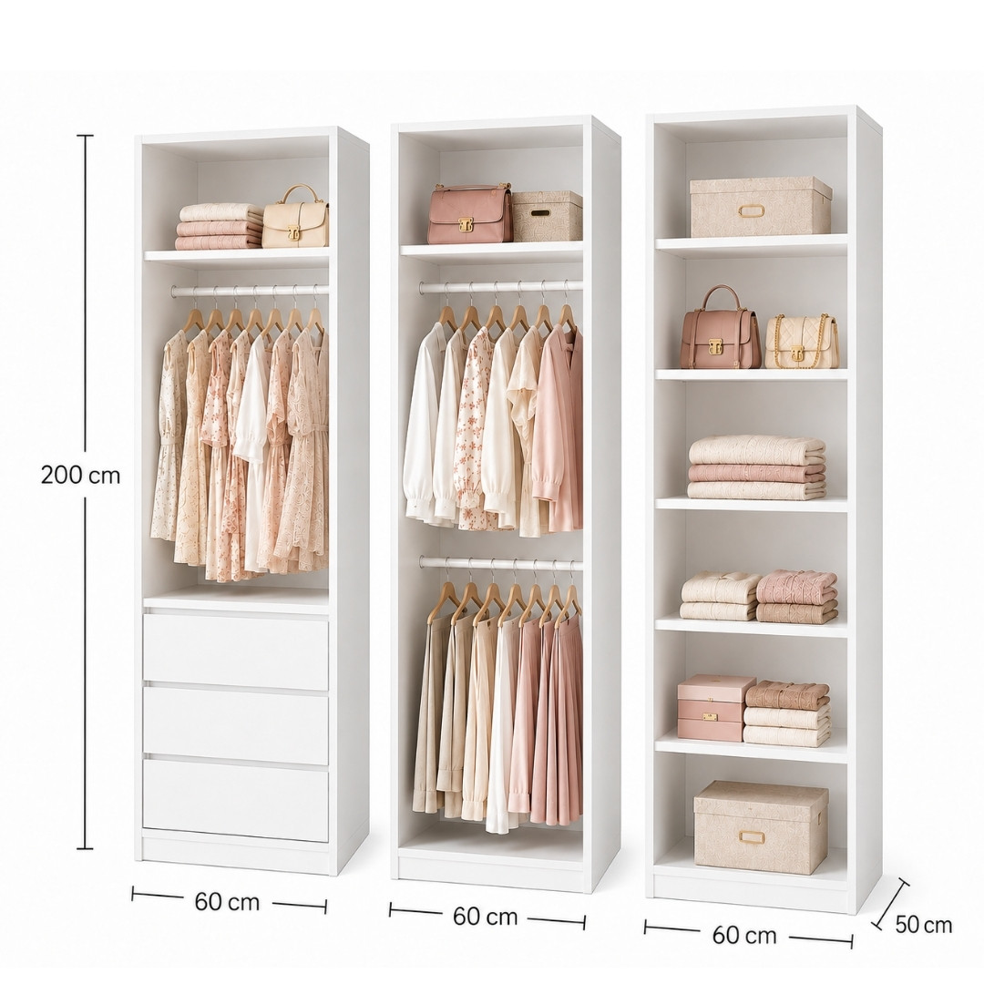 TỦ QUẦN ÁO MODULE ĐA NĂNG 180x50x200CM – KN HOME DECOR