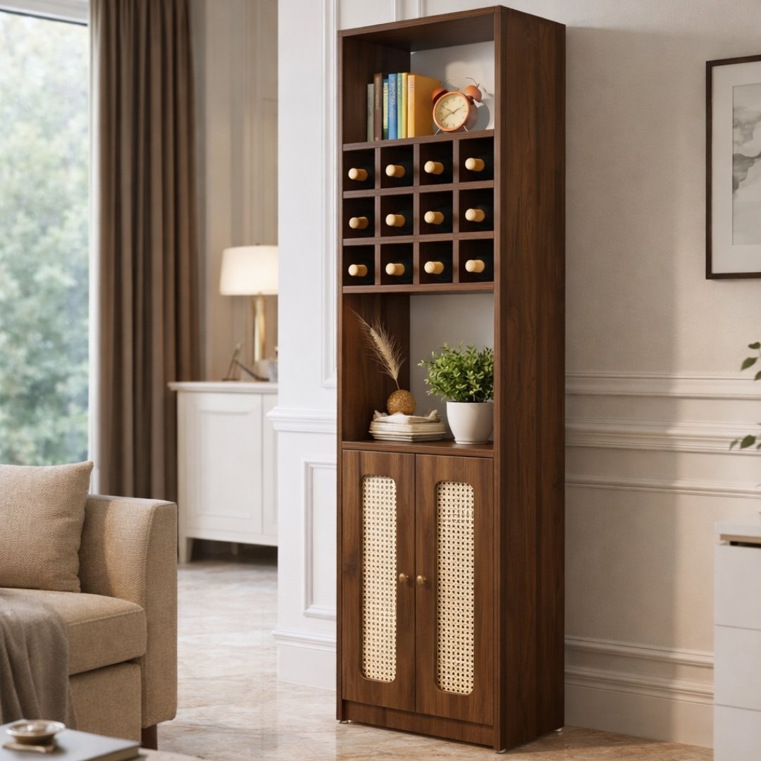 tu trung bay ruou vang canh may hien dai