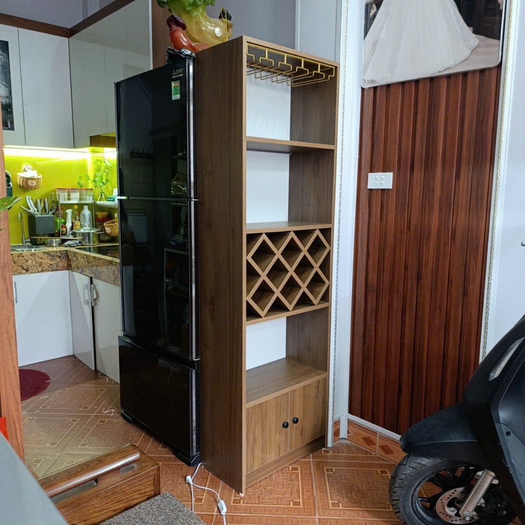 Tủ rượu trang trí phòng khách phong cách hiện đại sang trọng