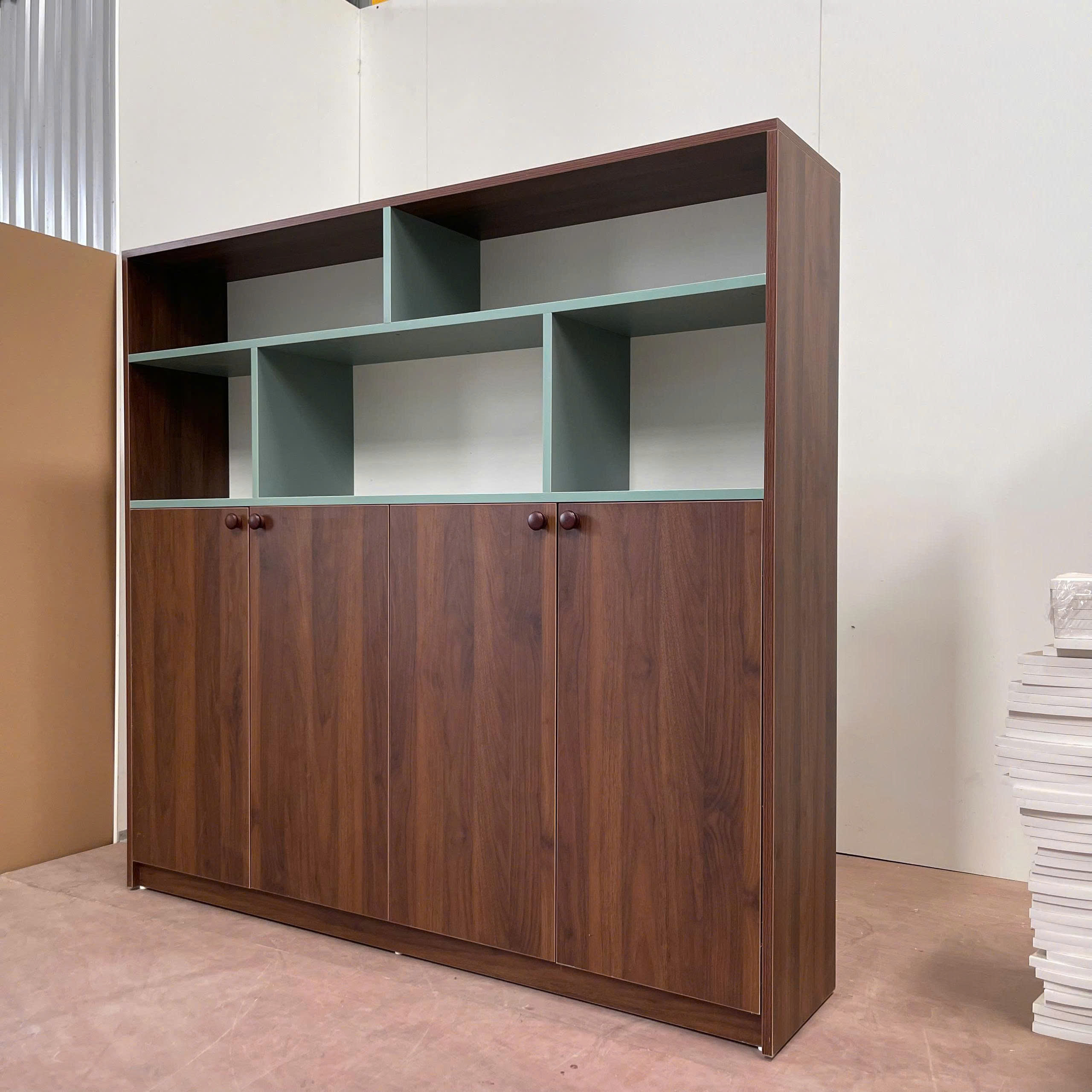 Tủ Sách Kết Hợp Tủ Lưu Trữ MDF Chống Ẩm 150x30x120cm KN-TS15030120