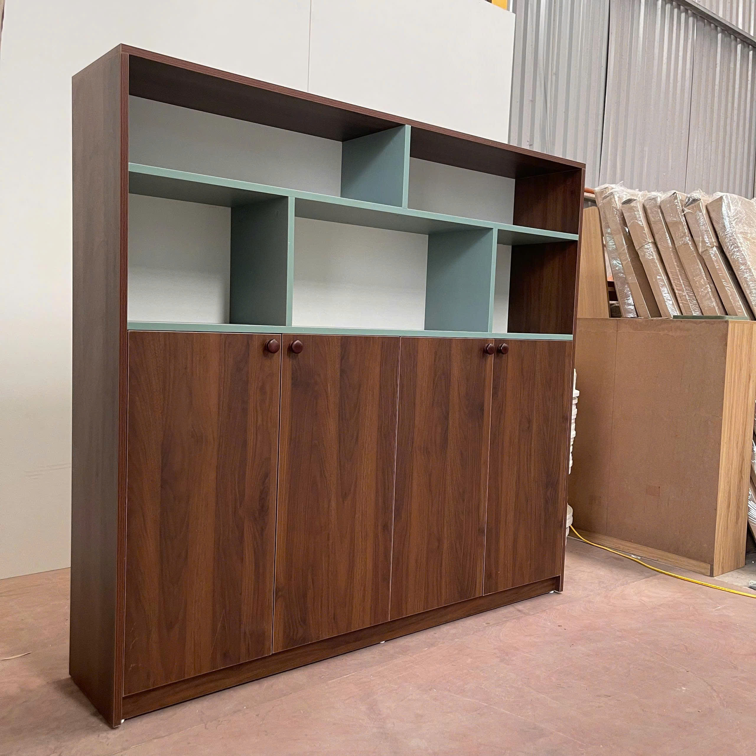 Tủ Sách Kết Hợp Tủ Lưu Trữ MDF Chống Ẩm 150x30x120cm KN-TS15030120