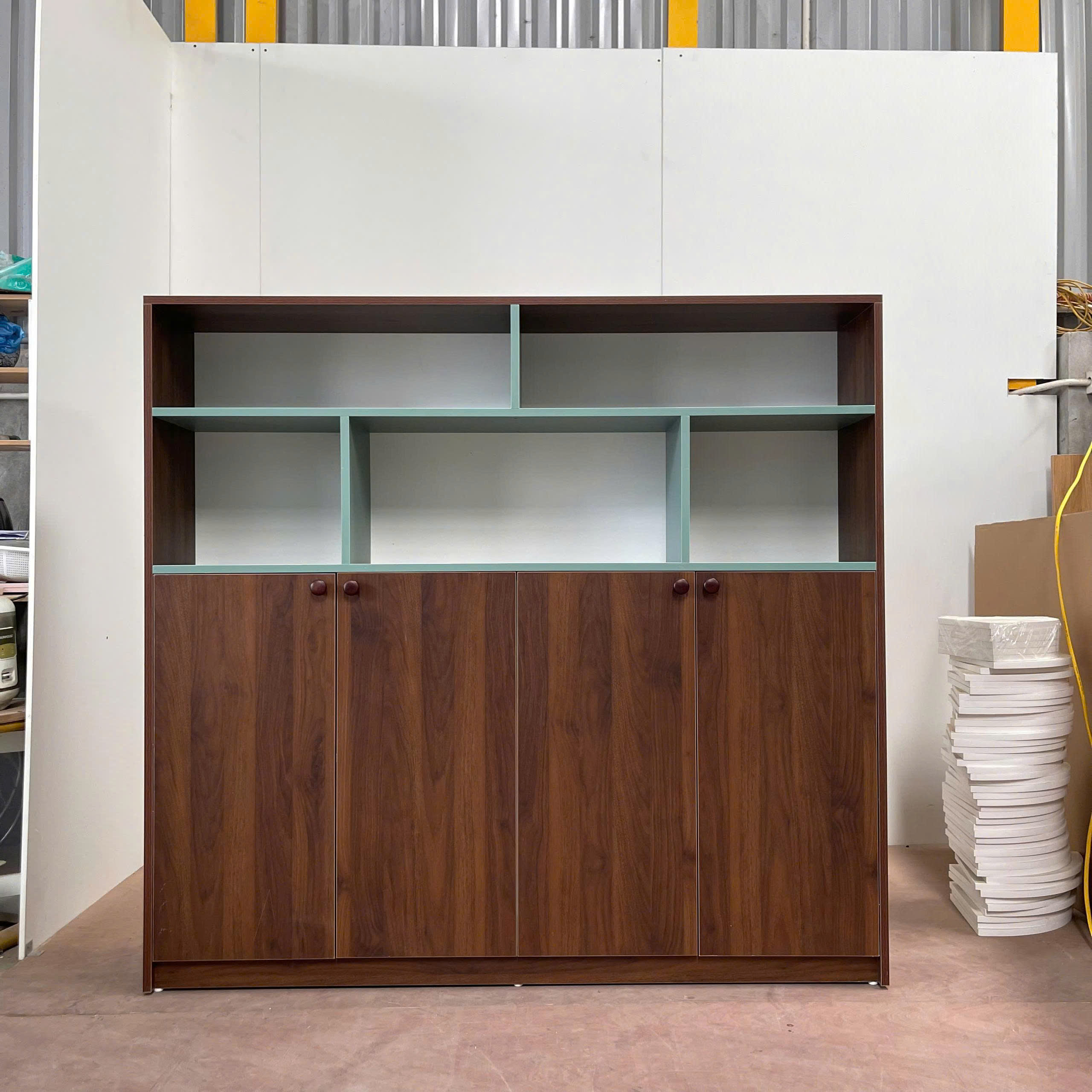 Tủ Sách Kết Hợp Tủ Lưu Trữ MDF Chống Ẩm 150x30x120cm KN-TS15030120