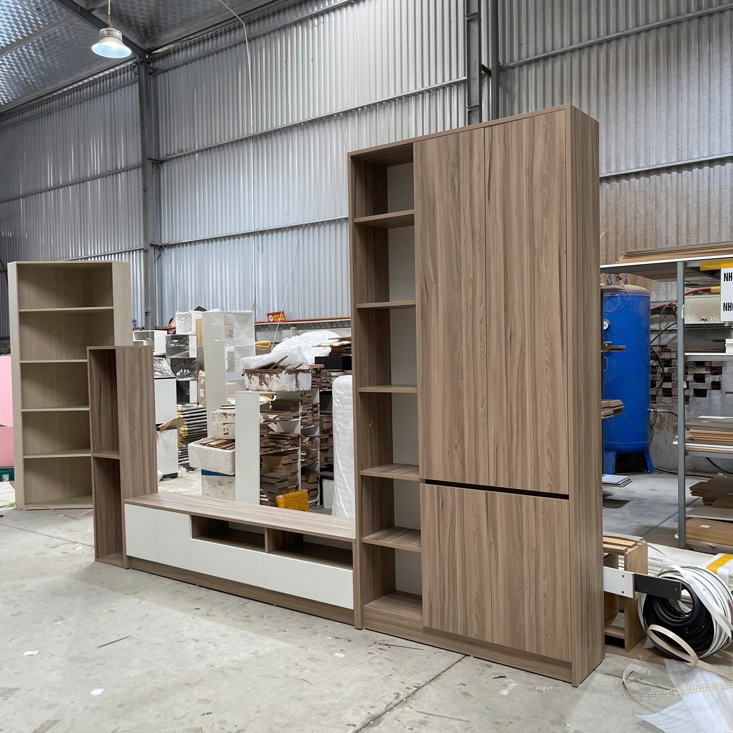 Tủ Sách Kết Hợp Tủ Lưu Trữ MDF Melamine 100x30x210cm KN Home Decor