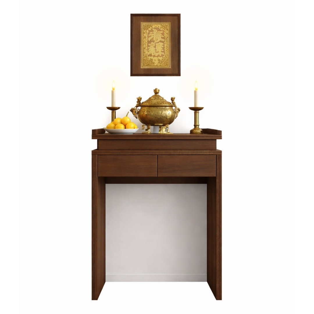 Tủ Thờ MDF Melamine 88x60x127cm Thiết Kế Hiện Đại Tông Óc Chó Trang Nghiêm KN Home Decor