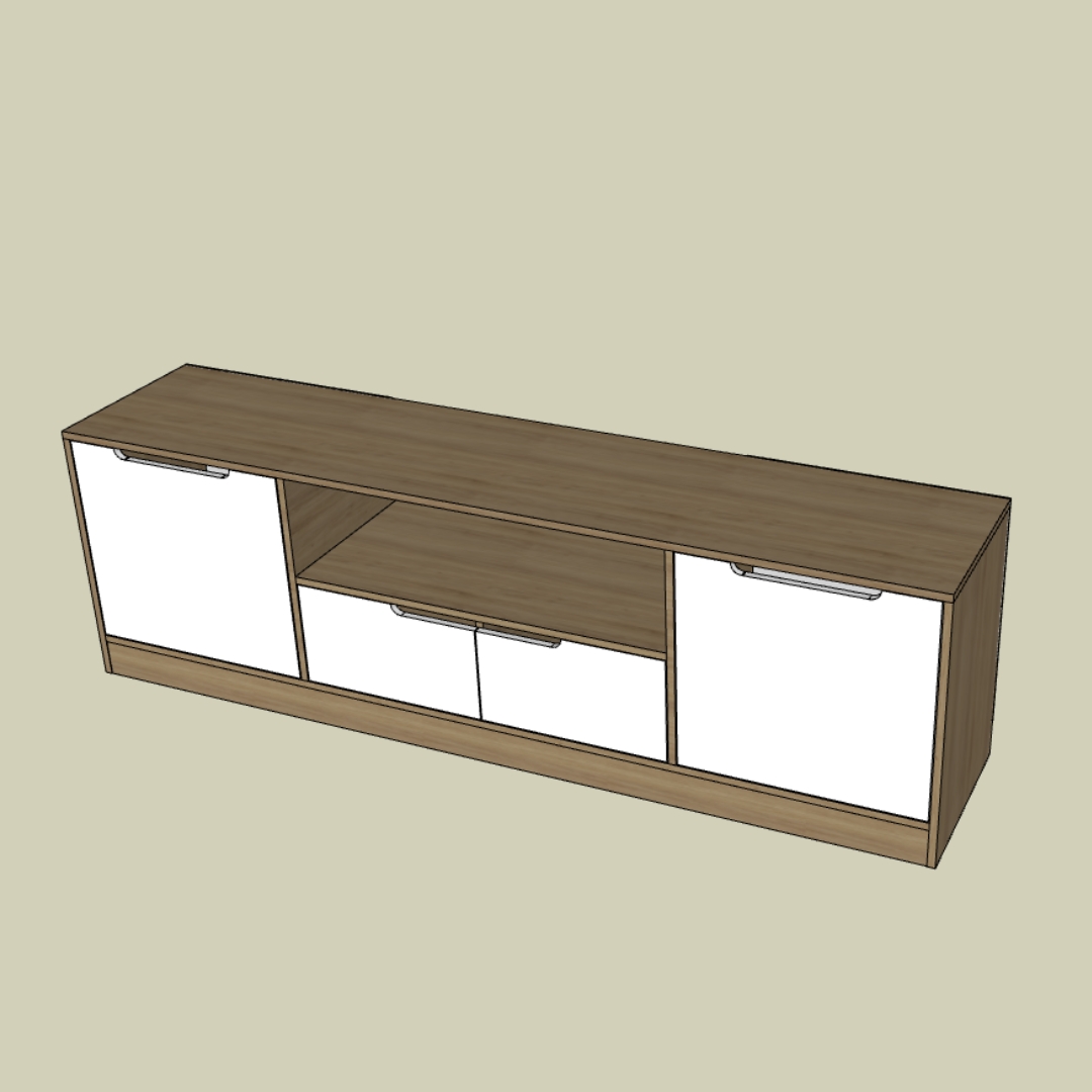 Kệ tivi gỗ MDF Melamine dáng thấp hiện đại cho phòng khách