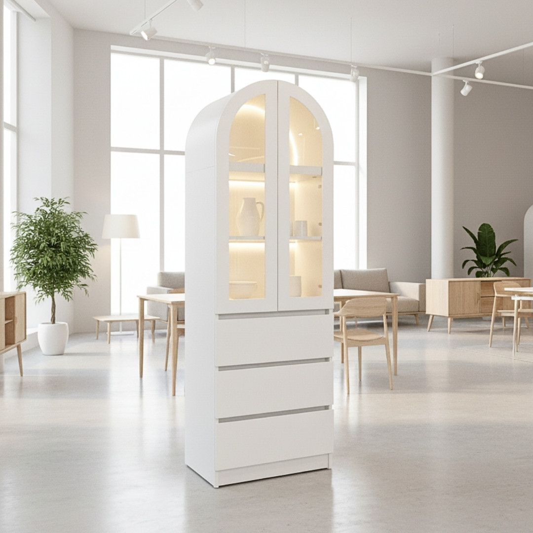 tủ trưng bày vòm cong hiện đại