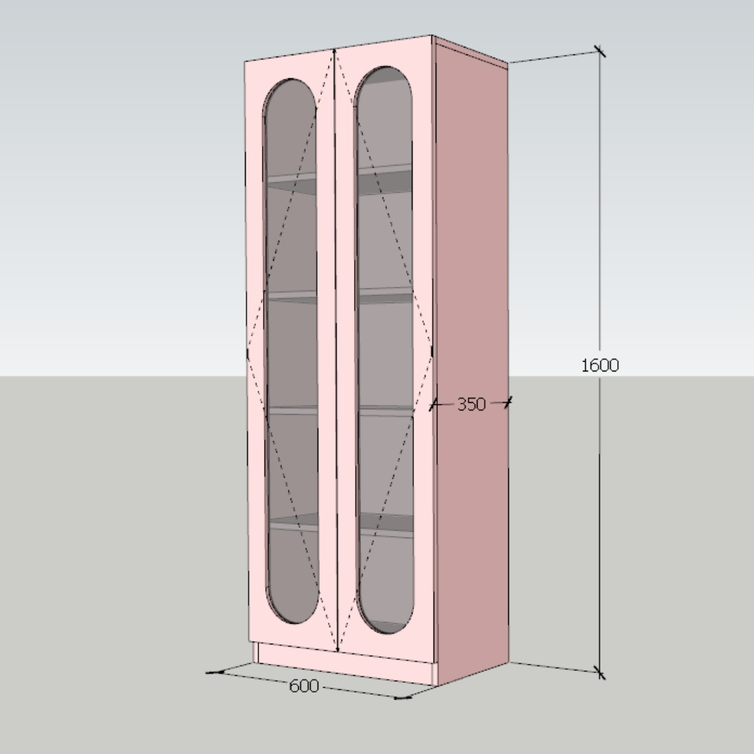 Tủ trang trí gỗ MDF phủ melamine phối kính cường lực 5mm – thiết kế hiện đại, sang trọng