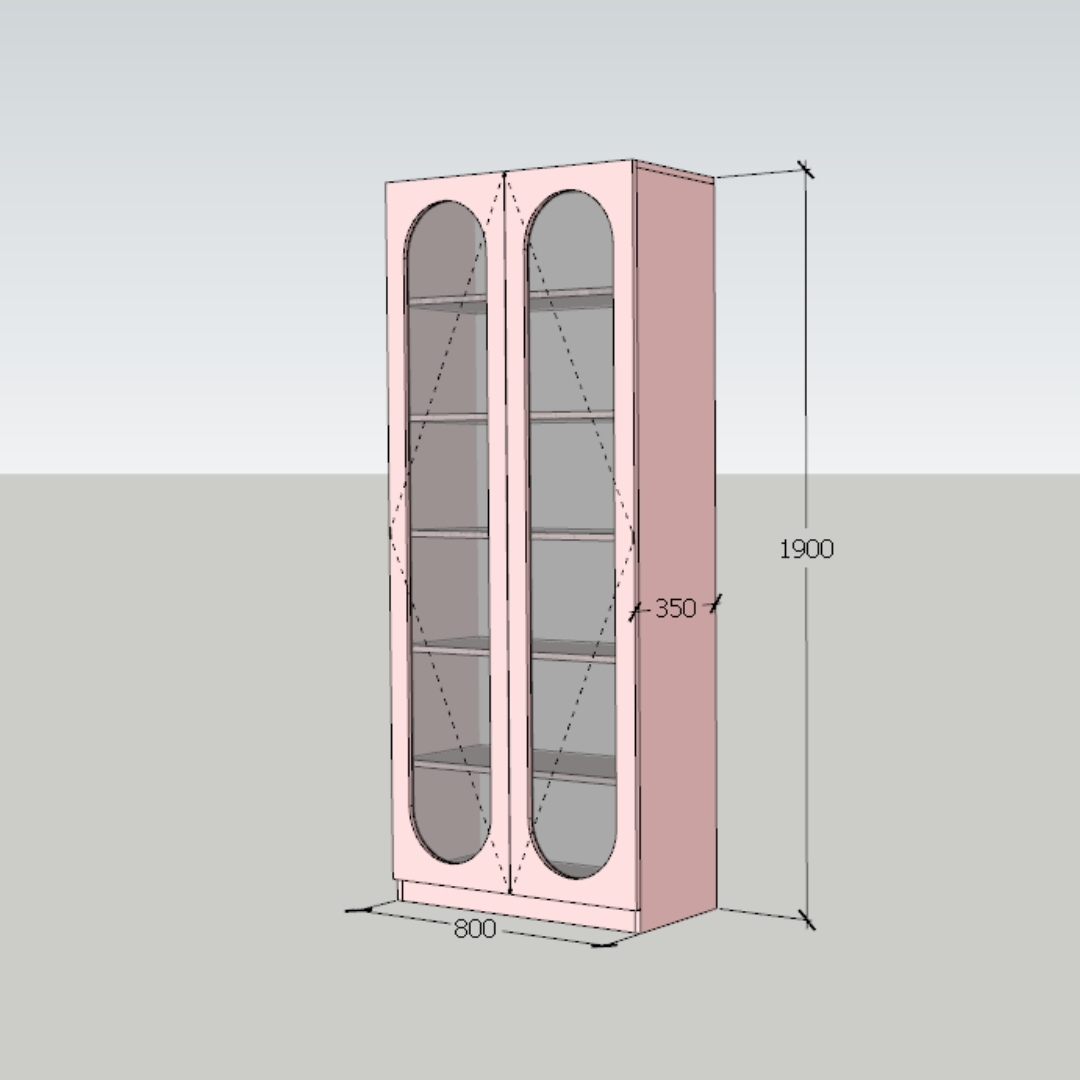 Tủ trang trí gỗ MDF phủ melamine phối kính cường lực 5mm – thiết kế hiện đại, sang trọng