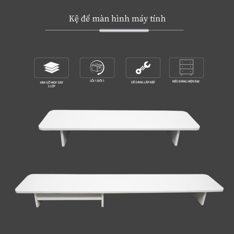 Kệ gỗ kê màn hình máy tính , Kệ gỗ góc bo tròn KN HomeDercor, kê máy tính , laptop văn phòng KM_MS14