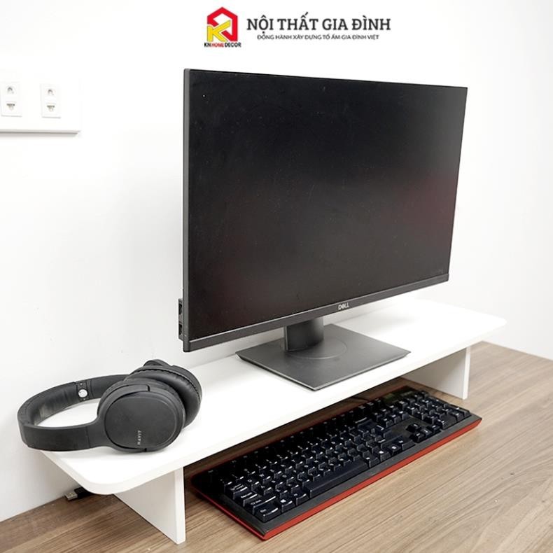 Kệ gỗ kê màn hình máy tính , Kệ gỗ góc bo tròn KN HomeDercor, kê máy tính , laptop văn phòng KM_MS14