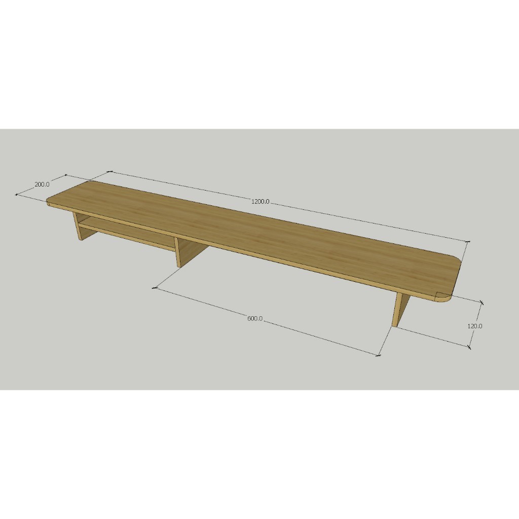 Kệ gỗ kê màn hình máy tính , Kệ gỗ góc bo tròn KN HomeDercor, kê máy tính , laptop văn phòng KM_MS14