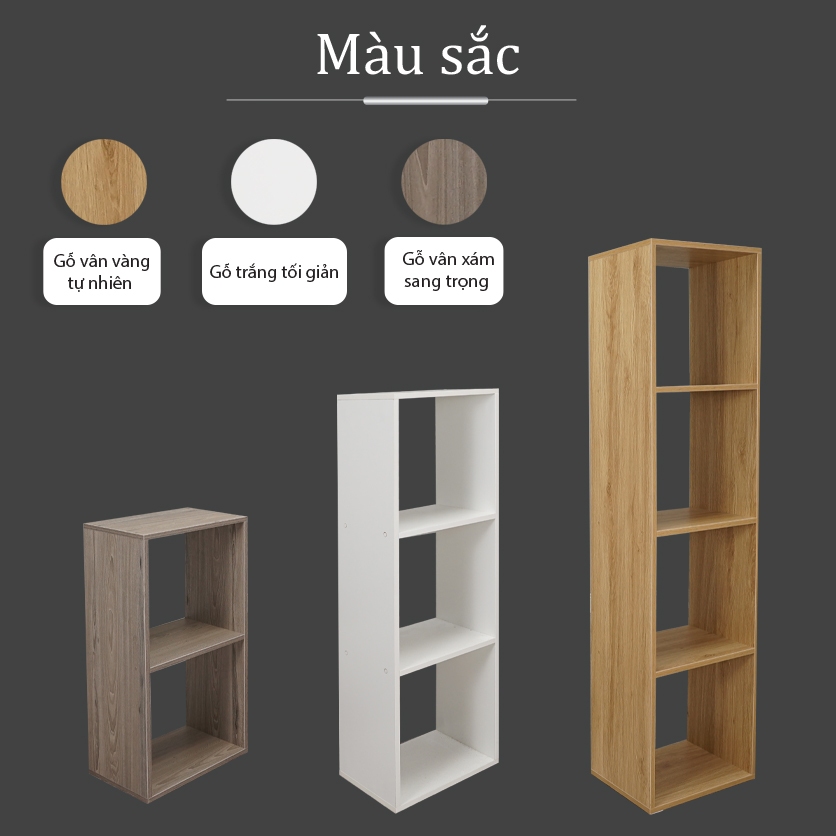Kệ sách MDF phủ Melamine thiết kế hiện đại, nhiều tầng chứa, thương hiệu KN Home Decor.