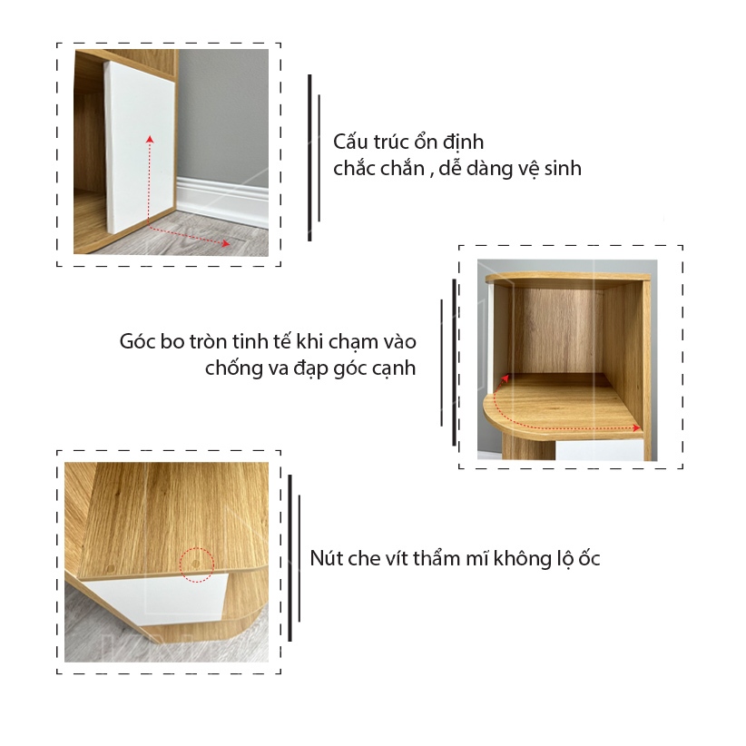 [ FREE SHIP ] Kệ Góc Tường LOẠI GỖ ĐẸP ,  Kệ góc cong  Đồ Trang Trí Gỗ MDF Đa Năng KG4T_MS25
