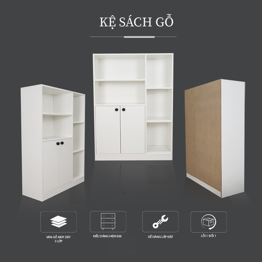 Tủ đa năng gỗ MDF phủ Melamine hiện đại, nhiều màu sắc và kích thước lựa chọn, thương hiệu KN Home Decor.