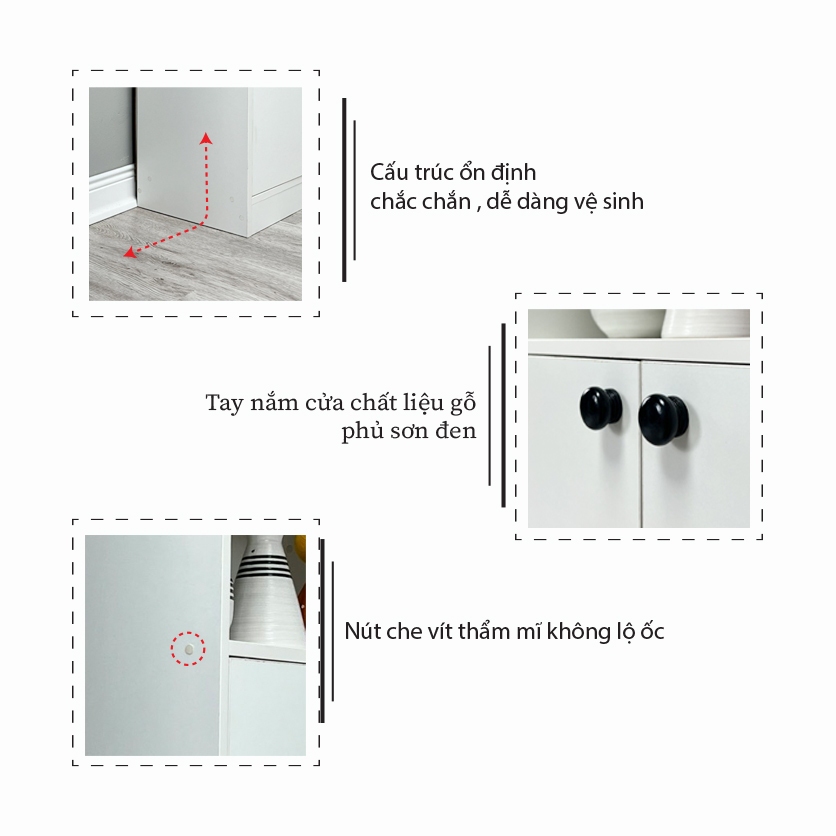 Tủ đa năng gỗ MDF phủ Melamine hiện đại, nhiều màu sắc và kích thước lựa chọn, thương hiệu KN Home Decor.