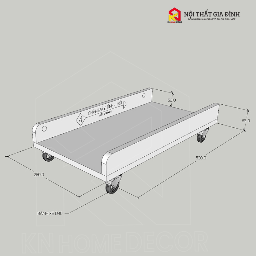 Kệ để CPU máy tính KN Homedecor , Kệ để case, Chống Bị Điện Giật Khi Chạm , Bánh xe di động KCP_MS25