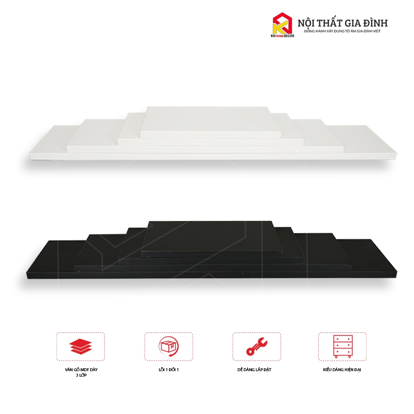 Kệ gỗ treo tường  , kệ treo tường , kệ treo tường trang trí KN Home decor Tặng phụ kiện KGT12