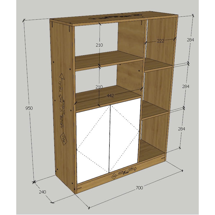 Tủ đa năng gỗ MDF phủ Melamine hiện đại, nhiều màu sắc và kích thước lựa chọn, thương hiệu KN Home Decor.